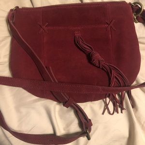 Lucky Brand Suede Burgundy Crossover Purse